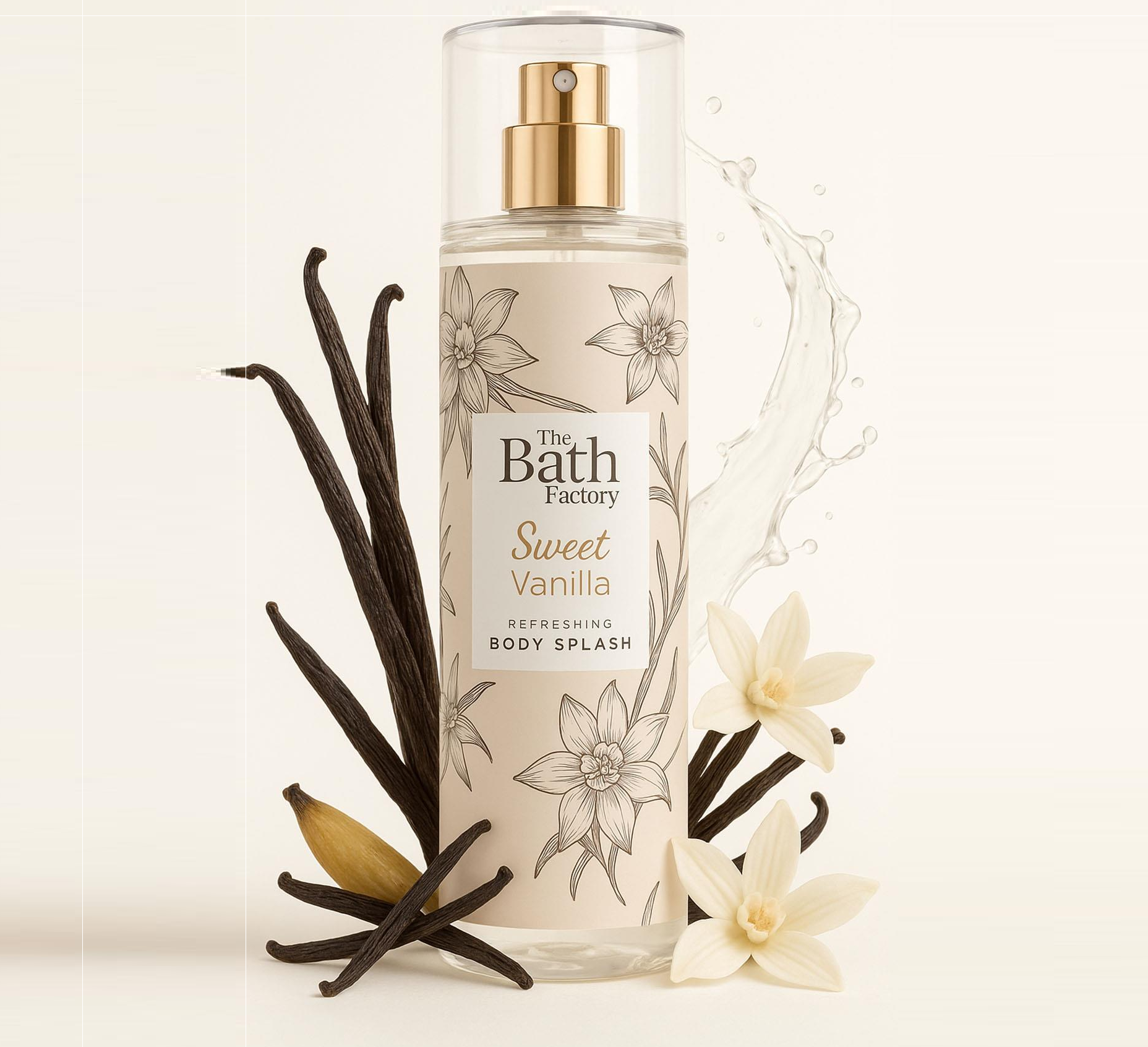THE BATH FACTORY VANILLA ტანის სპრეი 200მლ